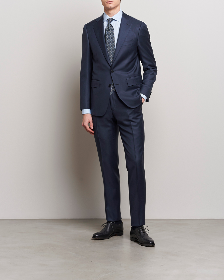Hombres | Trajes | Canali | Capri Super 130s Wool Suit Navy