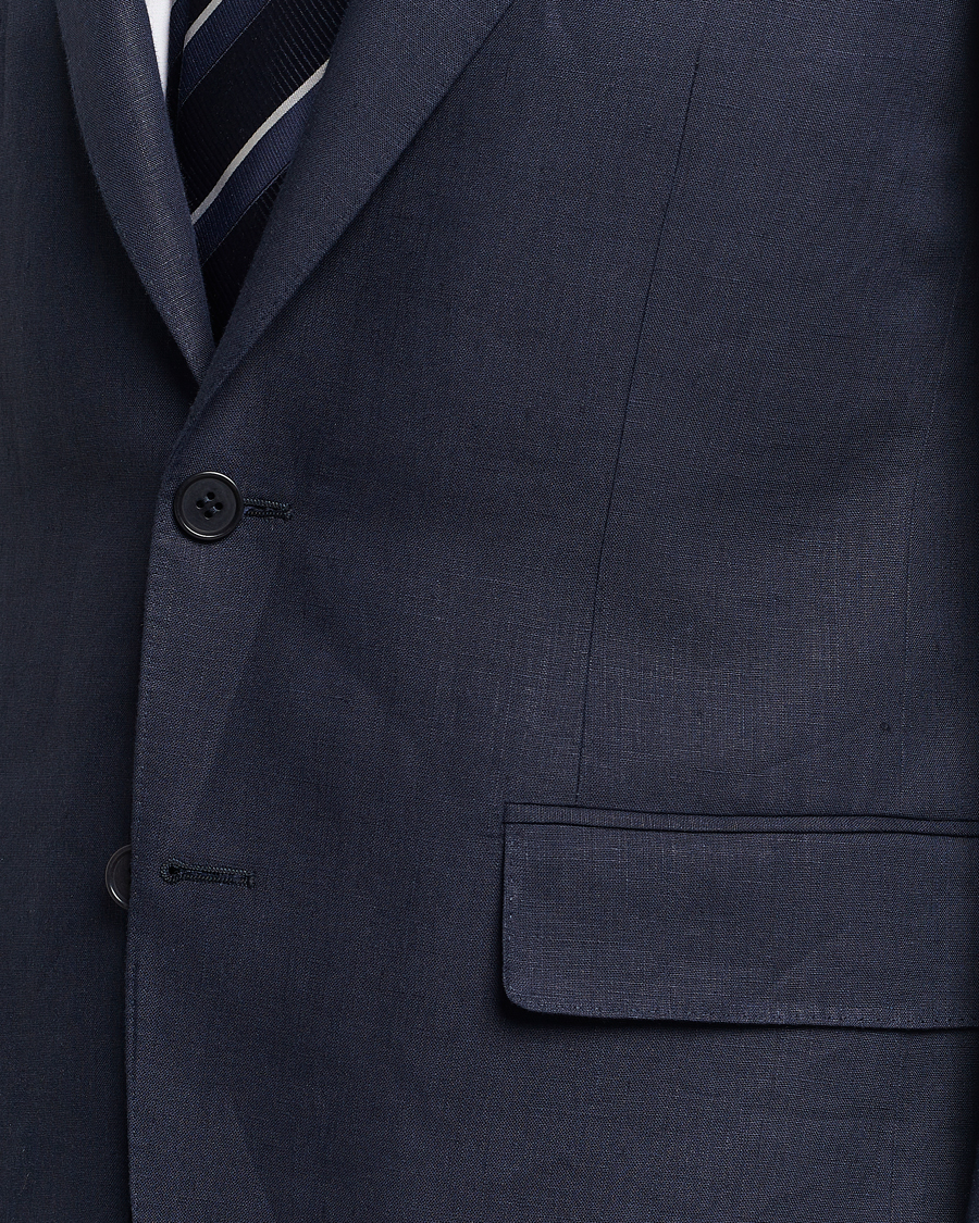 Hombres | Trajes | Canali | Capri Linen Suit Navy