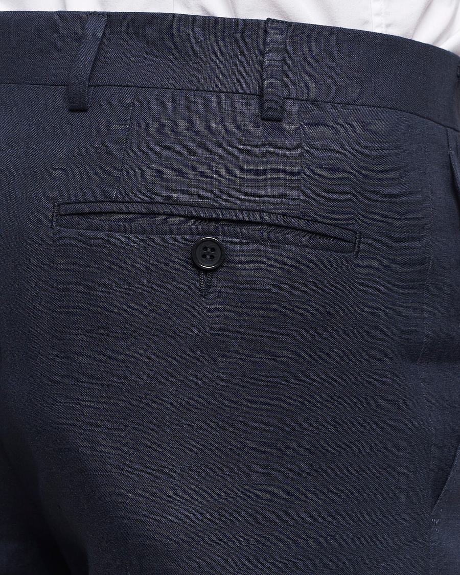 Hombres | Trajes | Canali | Capri Linen Suit Navy