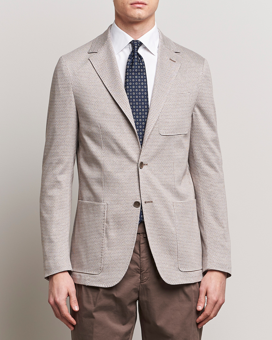 Hombres | Business & Beyond | Canali | Micro Check Jersey Blazer Light Beige