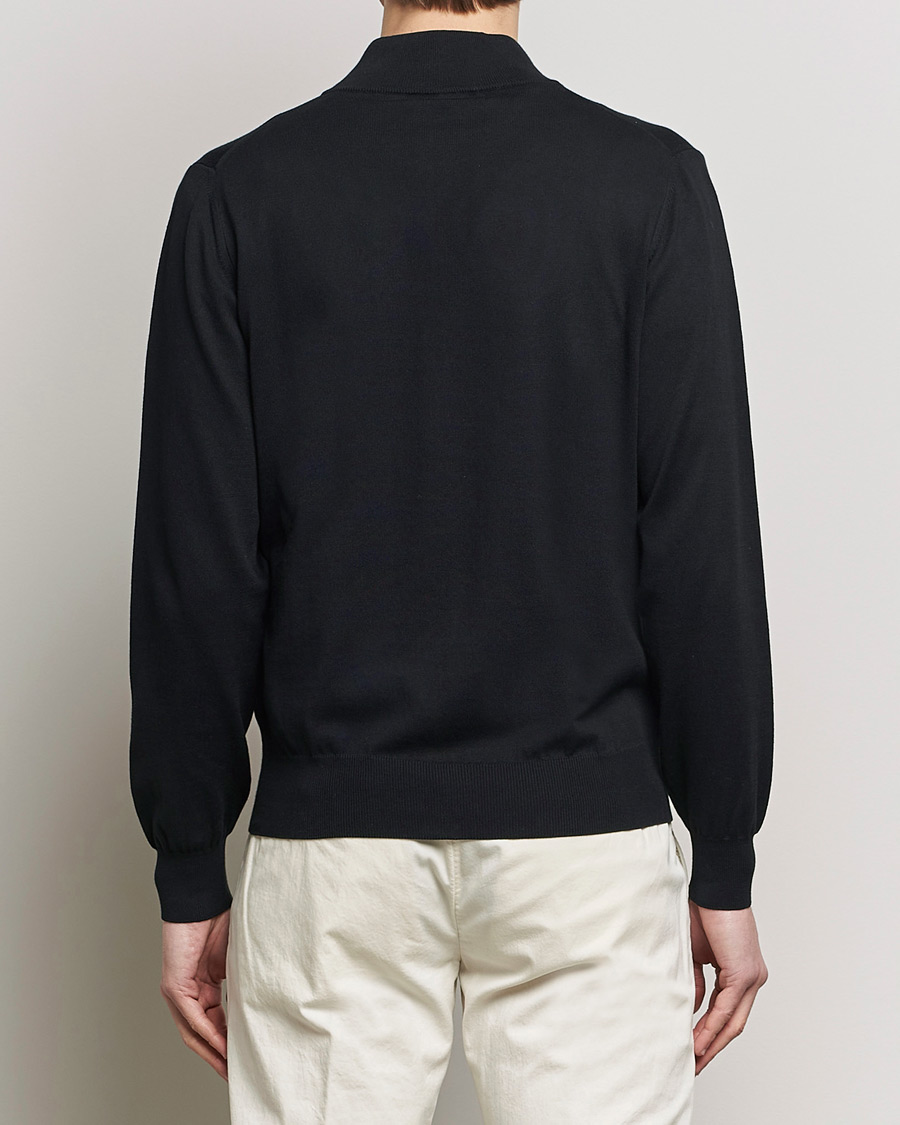 Hombres | Jerséis y prendas de punto | Canali | Cotton Full Zip Black