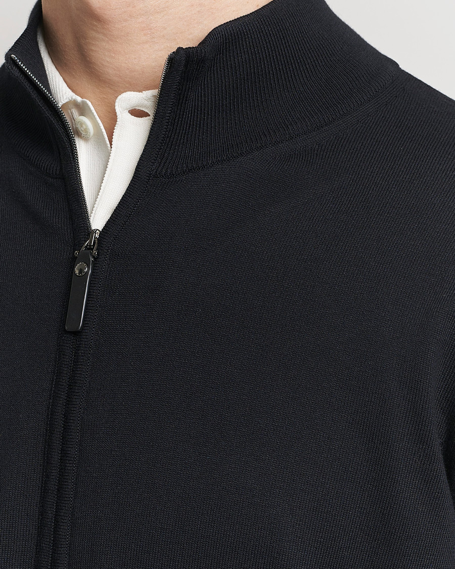 Hombres | Jerséis y prendas de punto | Canali | Cotton Full Zip Black