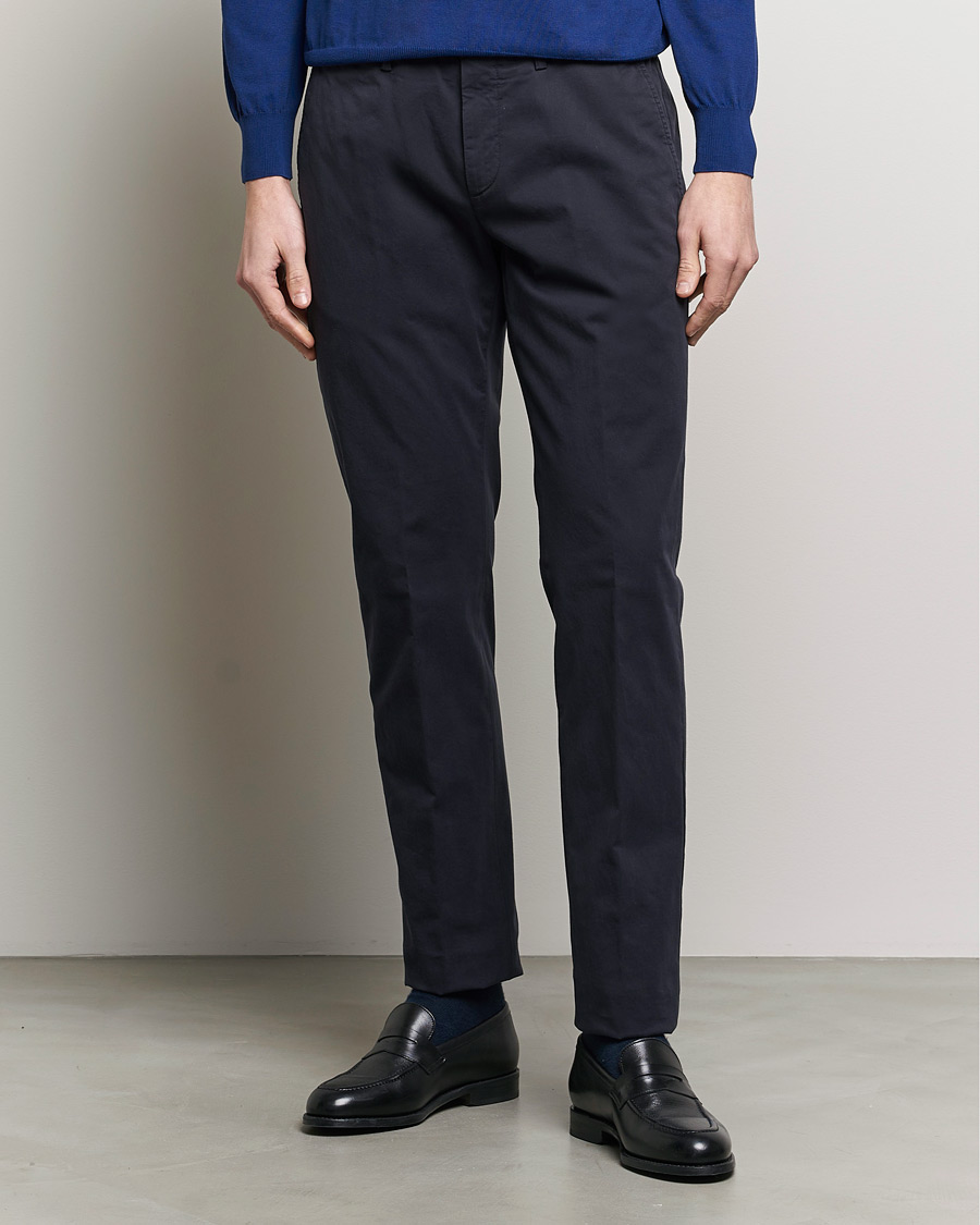 Hombres | Canali | Canali | Cotton Stretch Chinos Navy