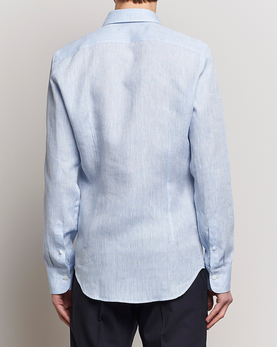 Hombres | Camisas | Canali | Slim Fit Linen Sport Shirt Light Blue