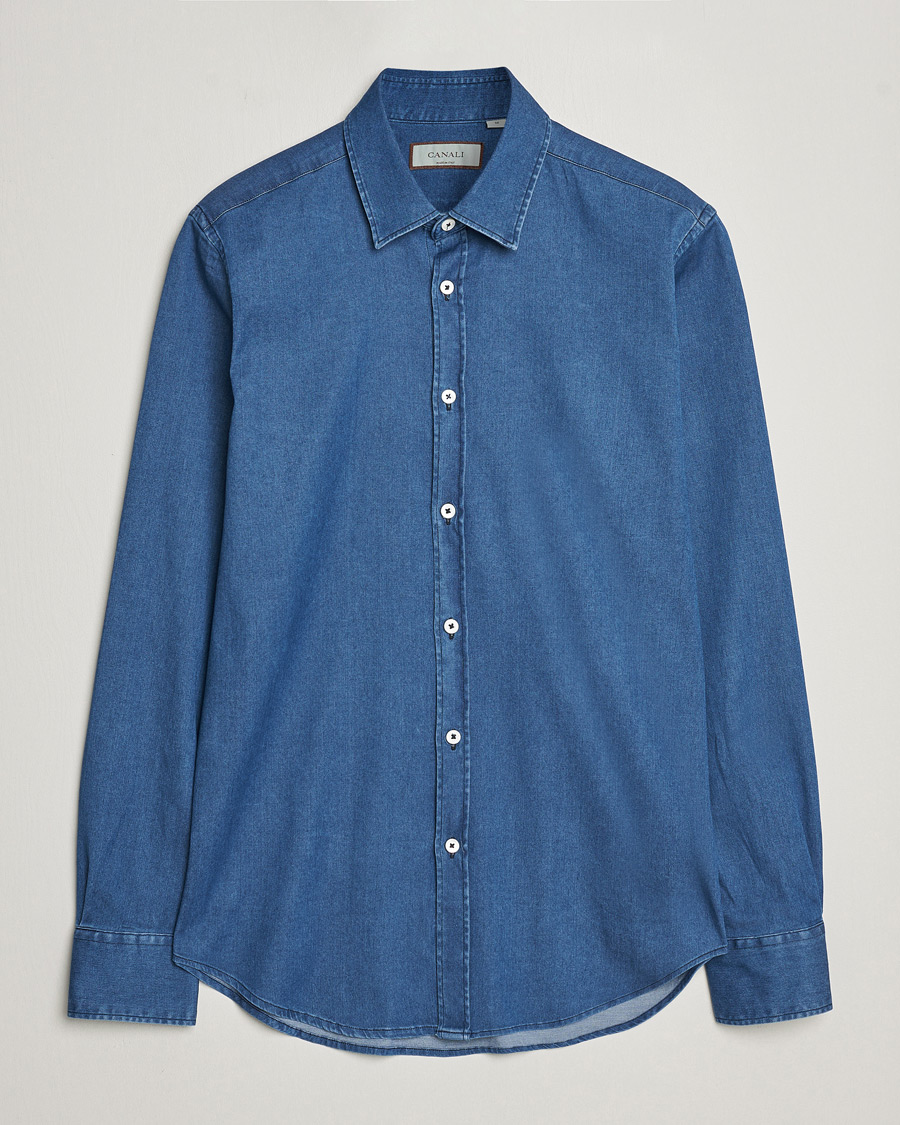 Hombres | Camisas | Canali | Slim Fit Denim Shirt Medium Washed