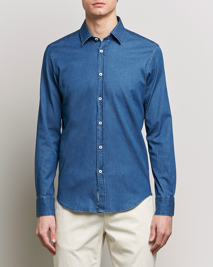 Hombres | Camisas | Canali | Slim Fit Denim Shirt Medium Washed