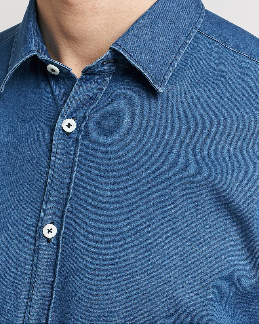 Hombres | Camisas | Canali | Slim Fit Denim Shirt Medium Washed