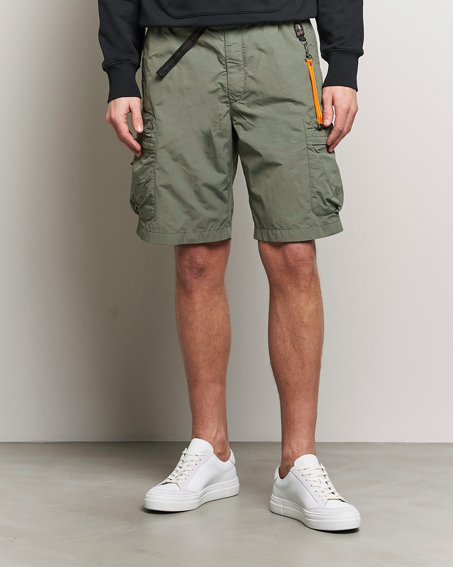 Hombres | Pantalones cortos cargo | Parajumpers | Walton Vintage Nylon Shorts Thyme Green