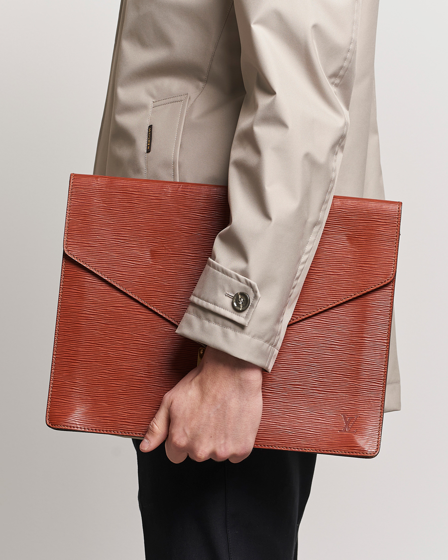 Hombres | Pre-Owned & Vintage Bags | Louis Vuitton Pre-Owned | Senateur Epi Leather Document Case Brown