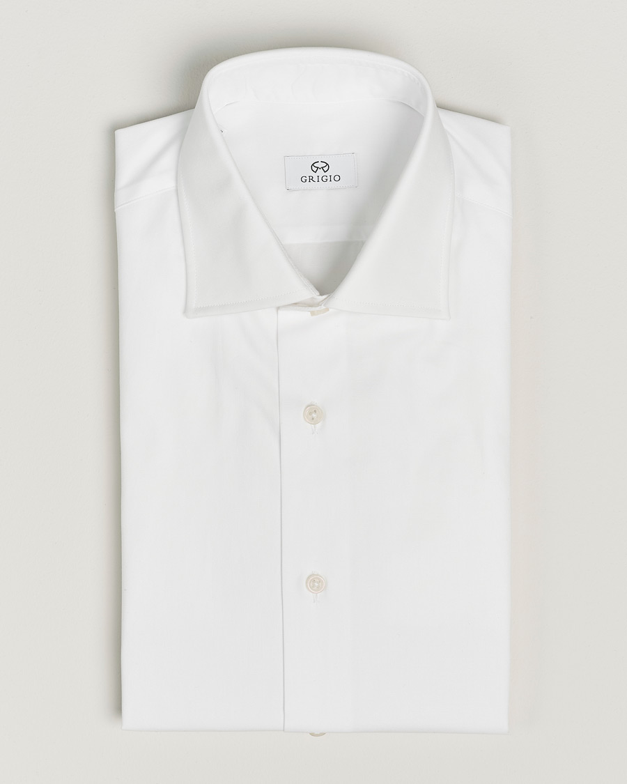 Hombres | Camisas | Grigio | Cotton Twill Dress Shirt White