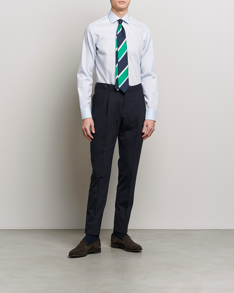 Hombres | Camisas | Grigio | Cotton Twill Dress Shirt Light Blue