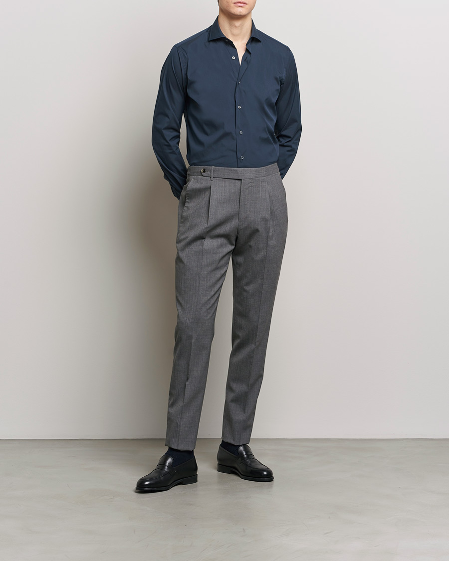 Hombres | Camisas | Grigio | Comfort Stretch Dress Shirt Navy