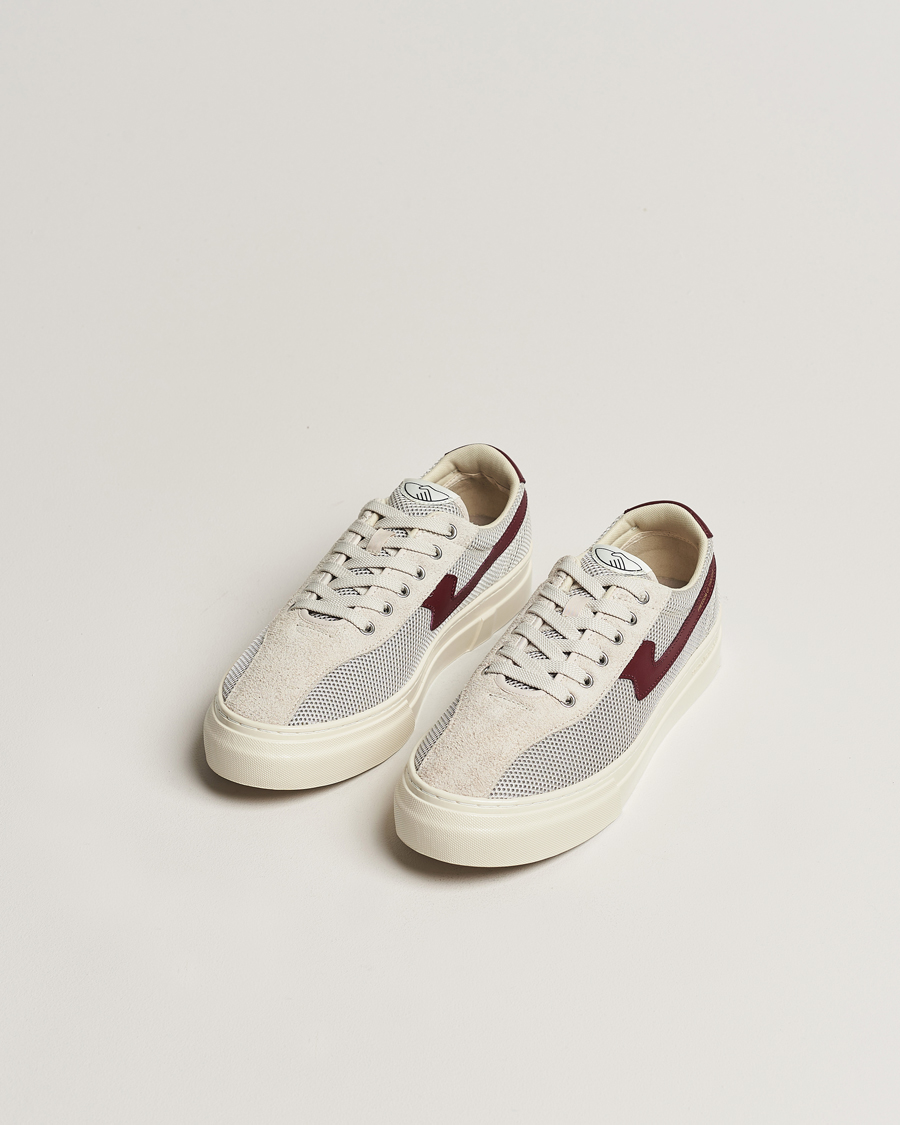 Hombres | Zapatos | Stepney Workers Club | Dellow S-Strike Tennis Mesh Sneaker Ecru/Red