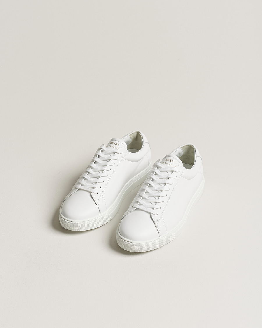Hombres | Zapatillas blancas | Zespà | ZSP4 Nappa Leather Sneakers White