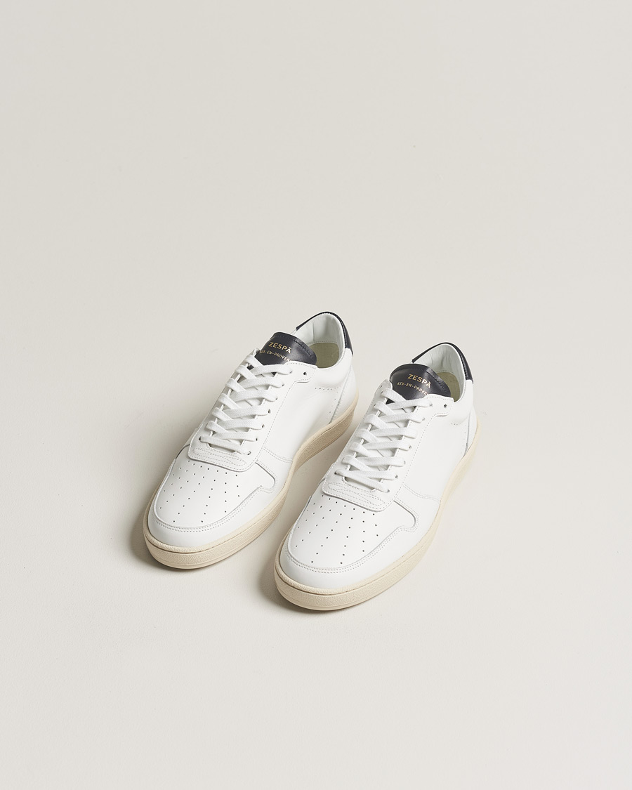 Hombres | Zapatos | Zespà | ZSP23 APLA Leather Sneakers White/Navy