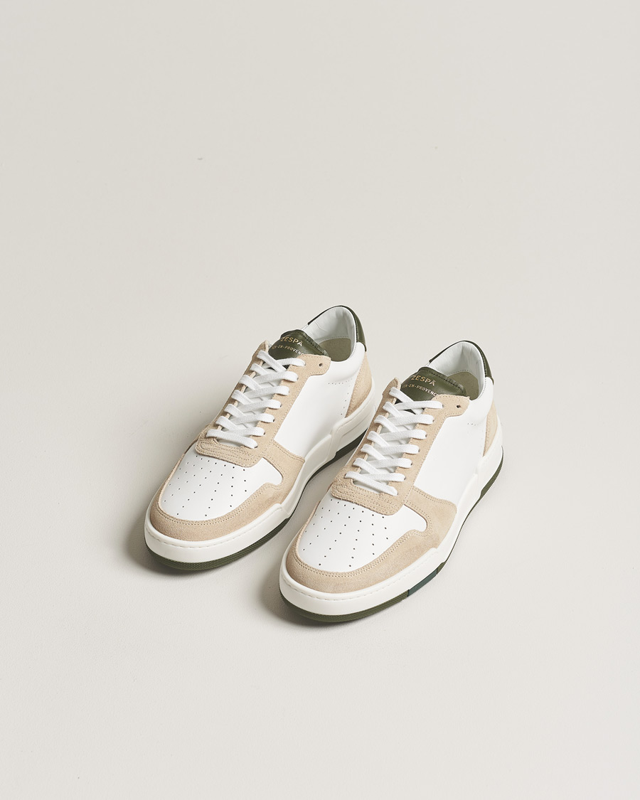 Hombres | Zapatos de ante | Zespà | ZSP23 MAX Nappa/Suede Sneakers Off White/Khaki