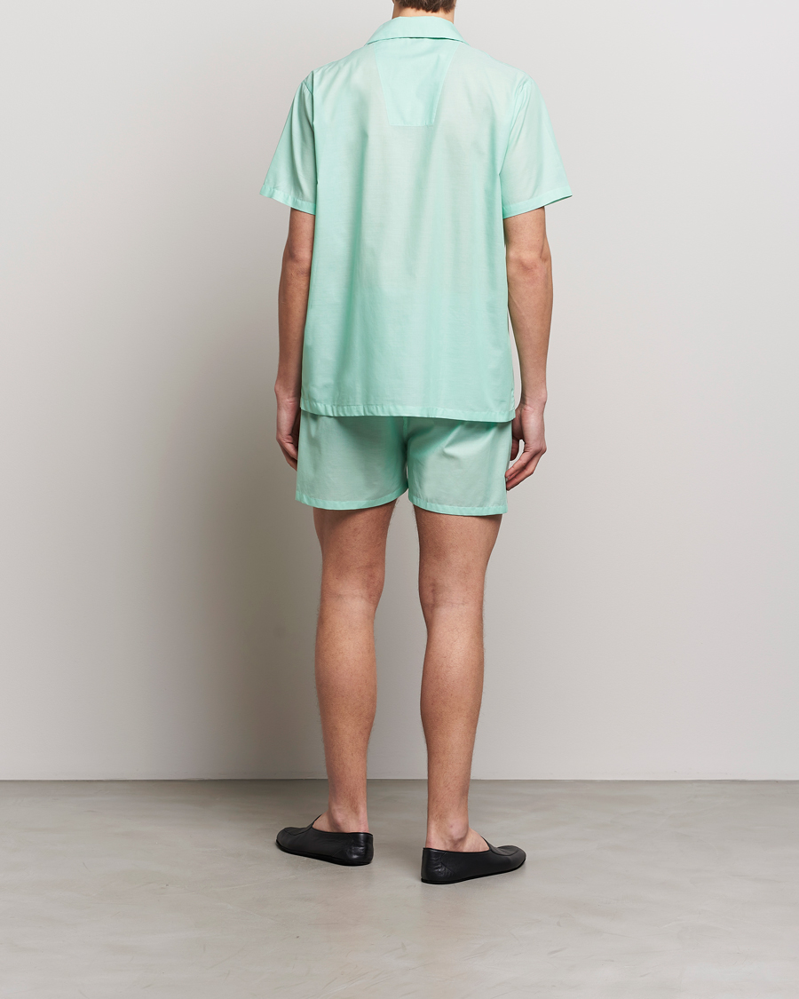Hombres | Conjuntos de pijama | Derek Rose | Shortie Cotton Pyjama Set Mint