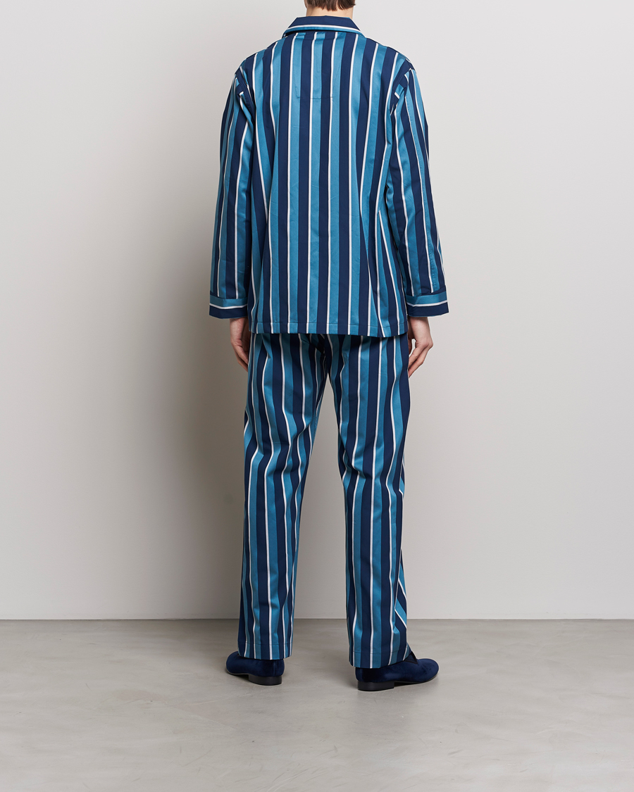 Hombres | Pijamas | Derek Rose | Cotton Striped Pyjama Set Teal