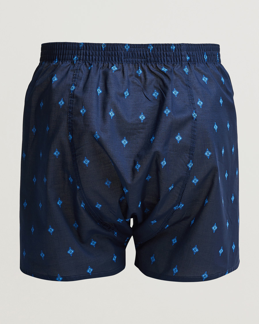 Hombres | Ropa | Derek Rose | Classic Fit Woven Cotton Boxer Shorts Navy