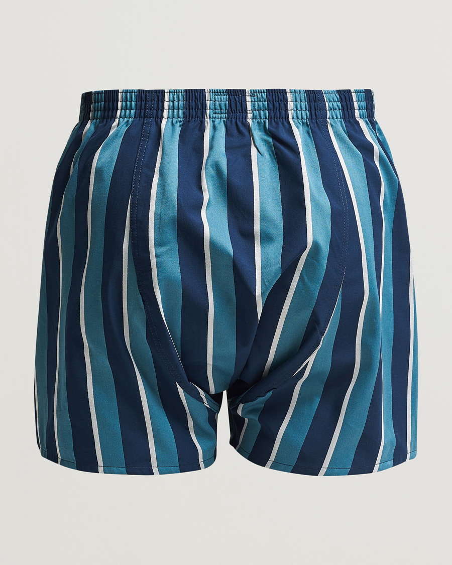 Hombres | Ropa interior | Derek Rose | Classic Fit Woven Cotton Boxer Shorts Teal