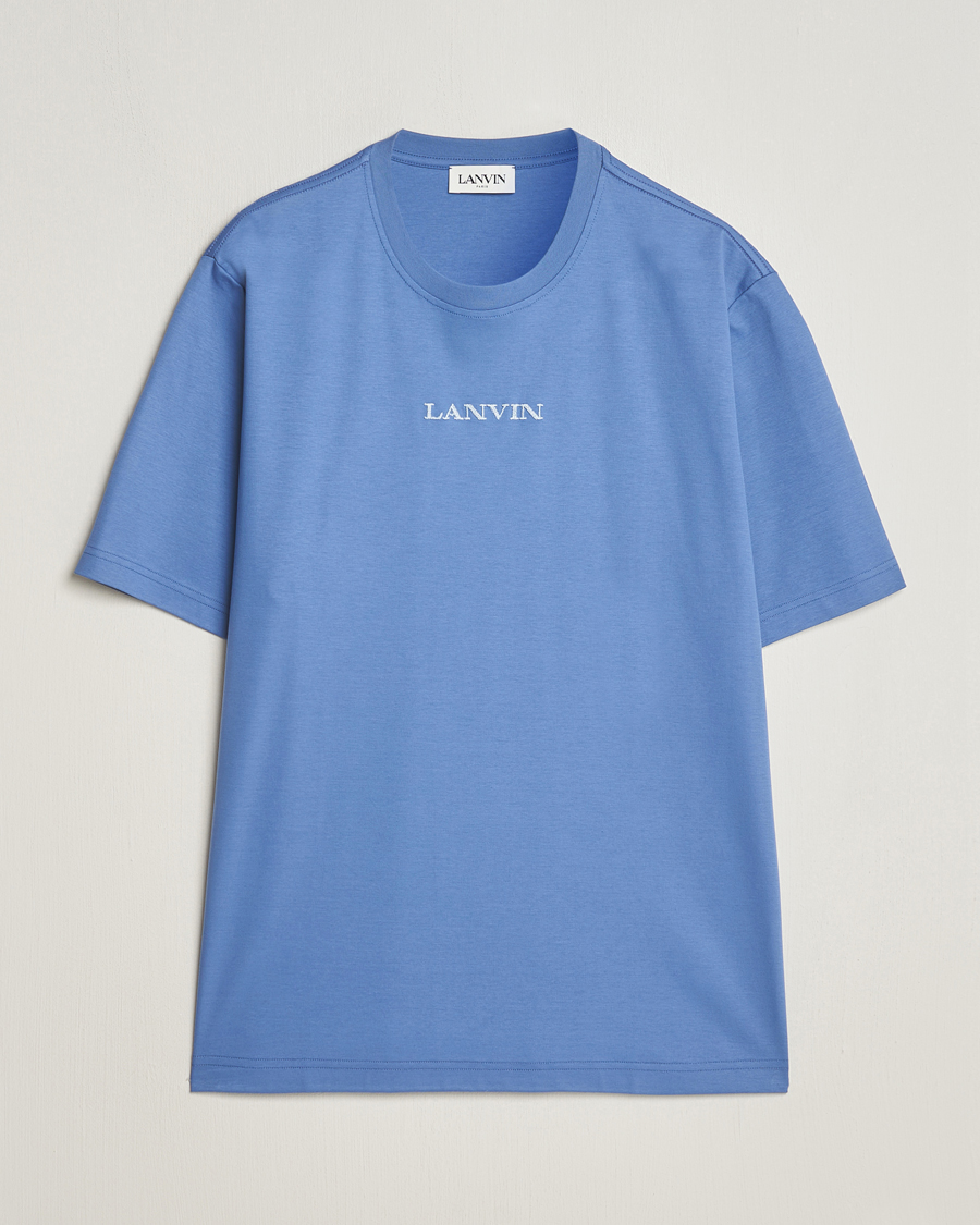 Hombres | Camisetas | Lanvin | Embroidered Logo T-Shirt Cornflower