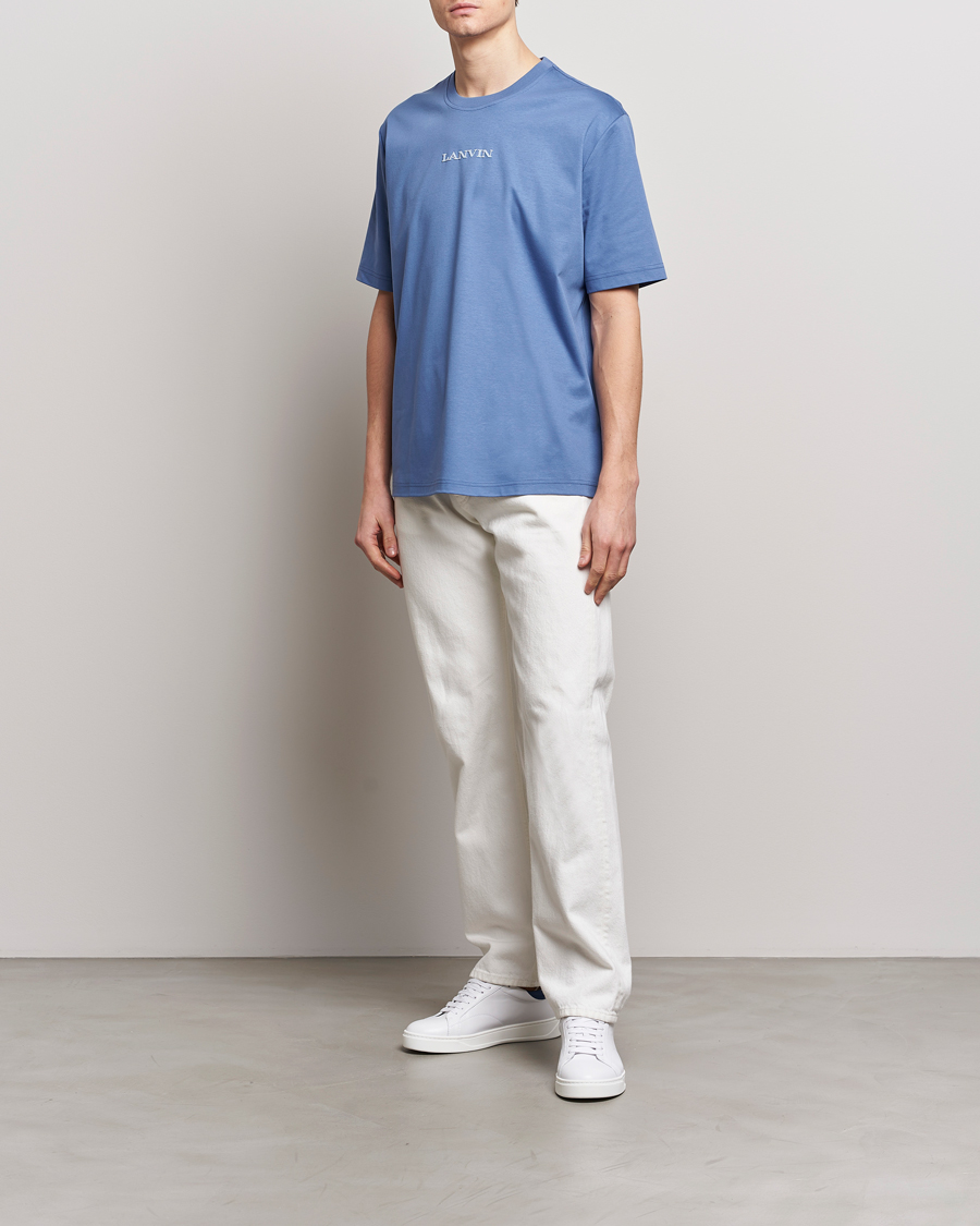 Hombres | Camisetas | Lanvin | Embroidered Logo T-Shirt Cornflower