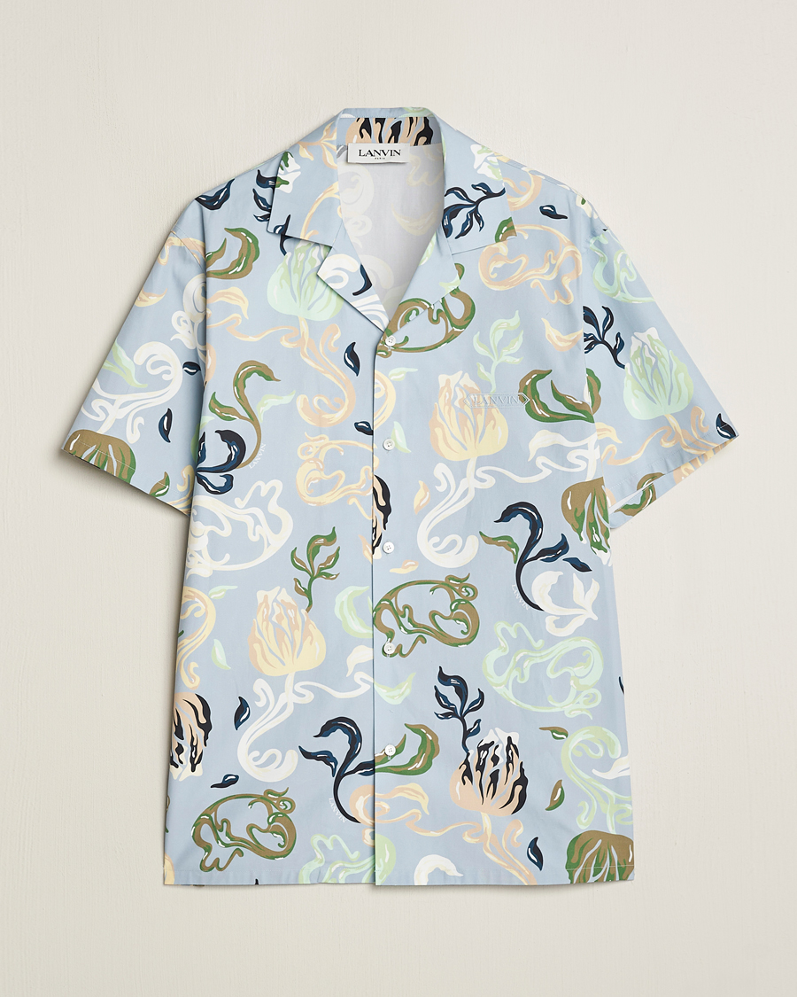 Hombres | Camisas | Lanvin | Printed Bowling Shirt Azur