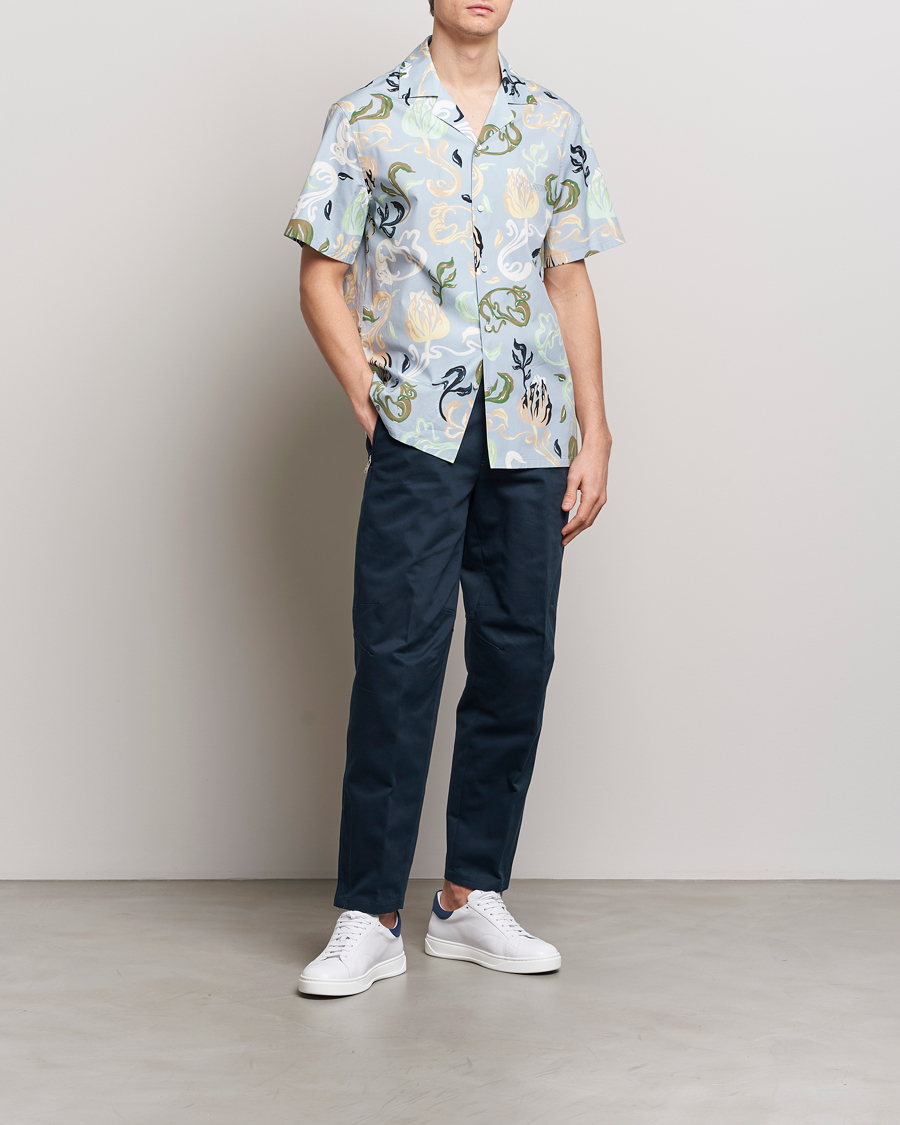 Hombres | Camisas | Lanvin | Printed Bowling Shirt Azur