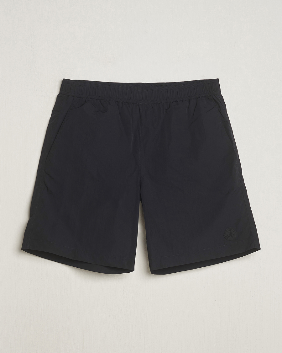 Hombres | Bañadores | Moncler | Lettering Logo Swim Shorts Black
