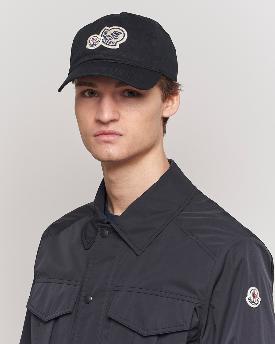 Hombres | Moncler Double Logo Baseball Cap Black | Moncler | Double Logo Baseball Cap Black