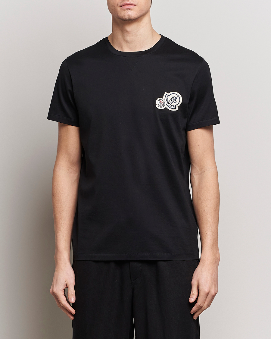 Hombres | Camisetas de manga corta | Moncler | Double Logo T-Shirt Black