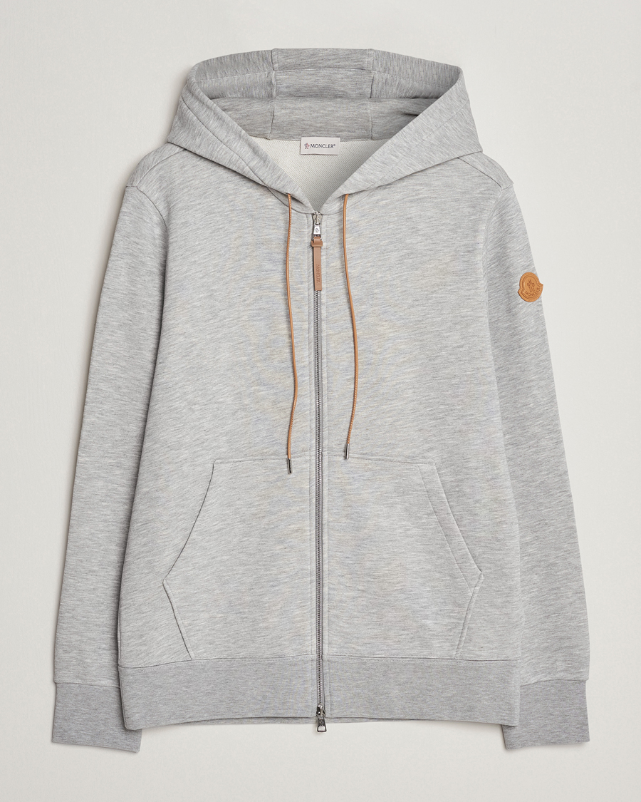 Hombres | Jerséis y prendas de punto | Moncler | Full Zip Hoodie Light Grey