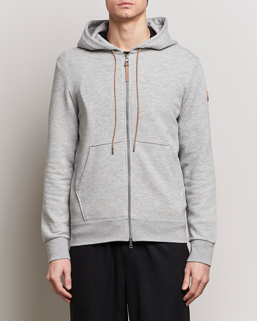 Hombres | Jerséis y prendas de punto | Moncler | Full Zip Hoodie Light Grey
