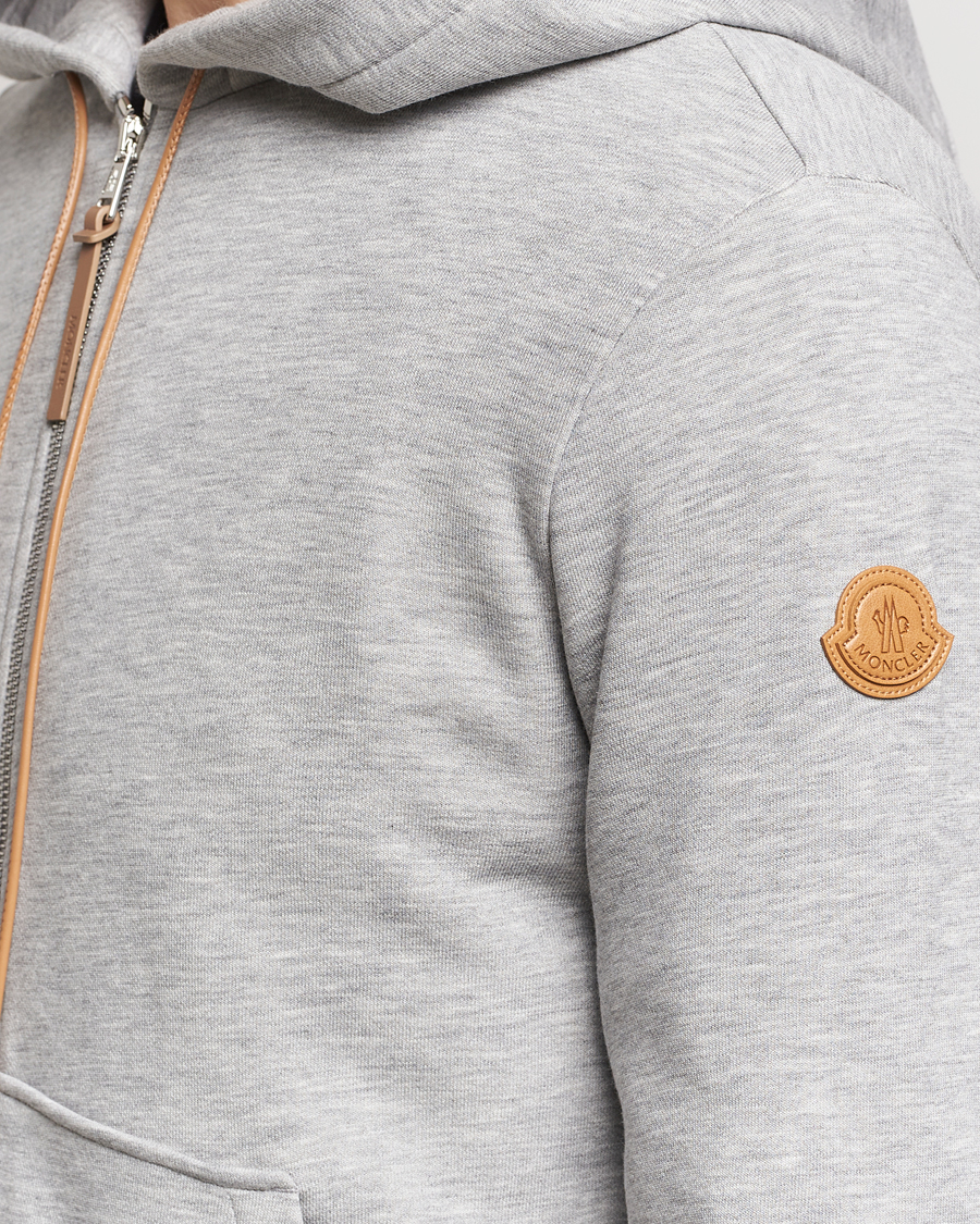 Hombres | Jerséis y prendas de punto | Moncler | Full Zip Hoodie Light Grey
