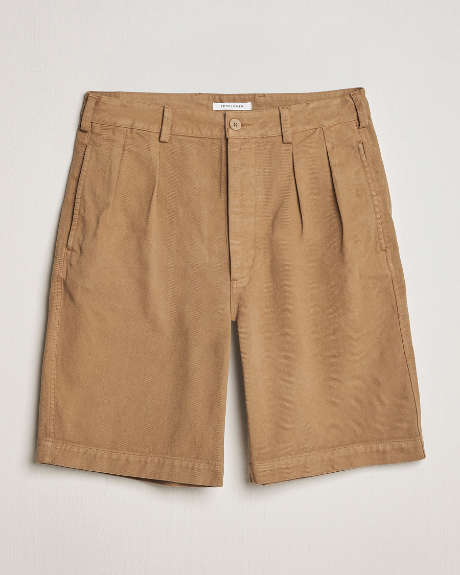Hombres | Pantalones cortos | Sunflower | Pleated Shorts Khaki