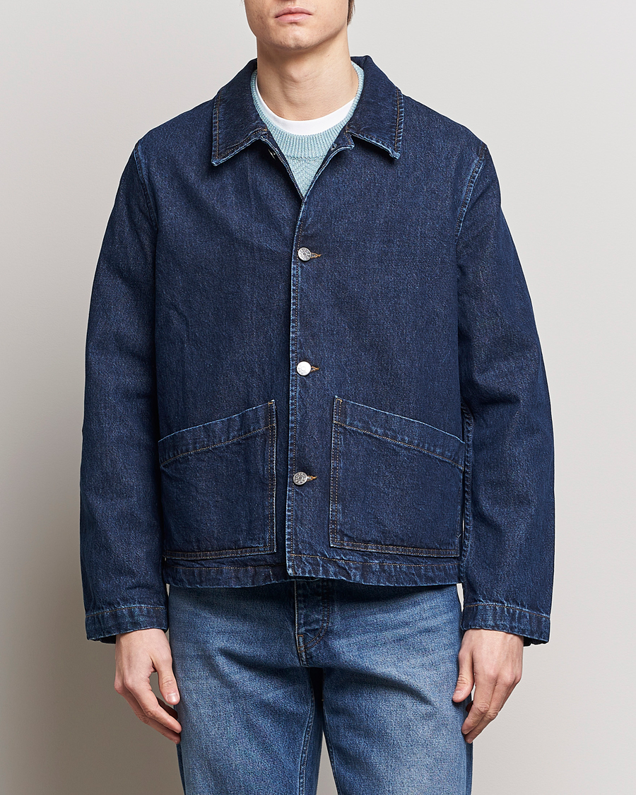 Hombres |  | Sunflower | Denim Worker Jacket Rinse Blue
