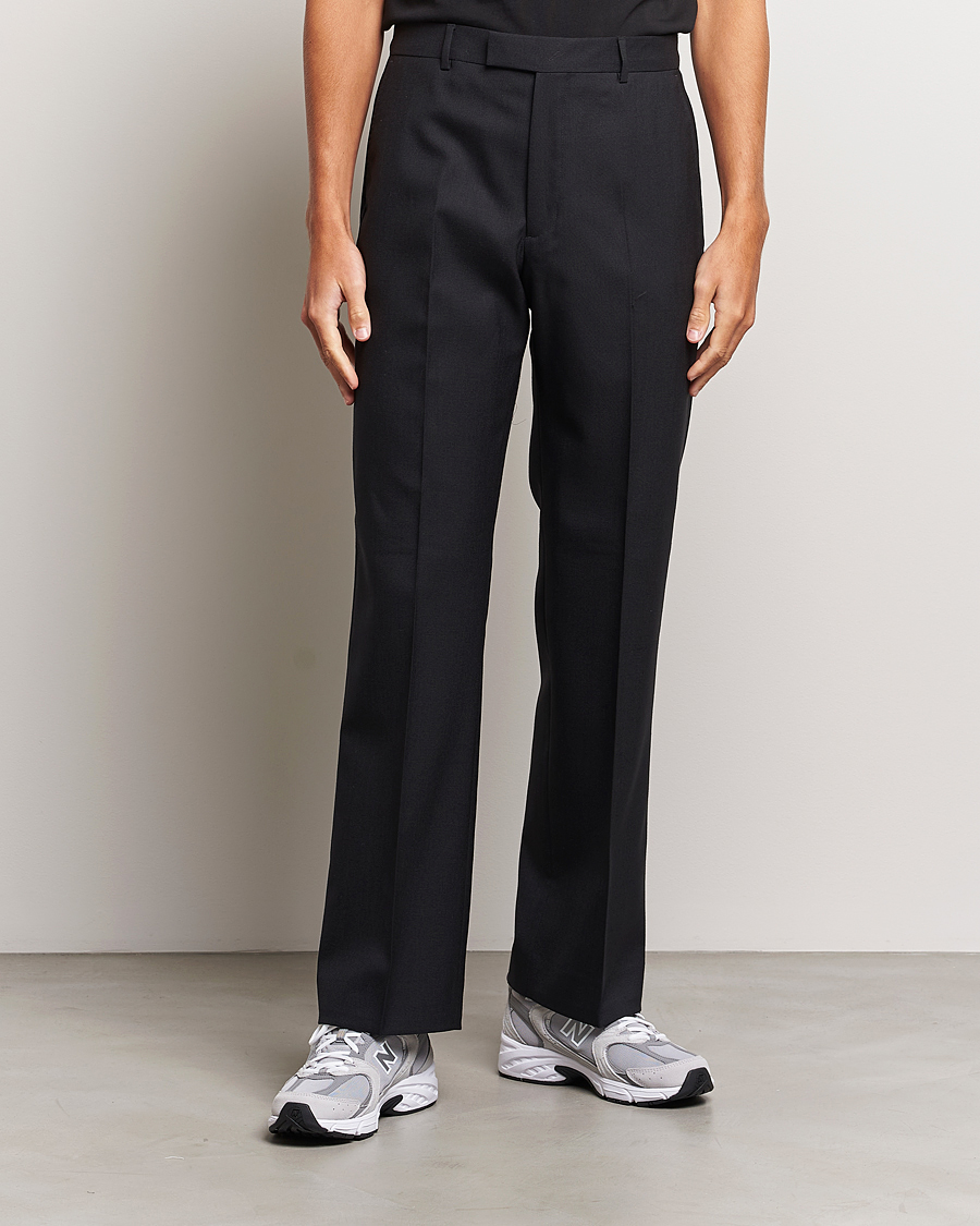 Hombres | Contemporary Creators | Sunflower | Straight Wool Trousers Black