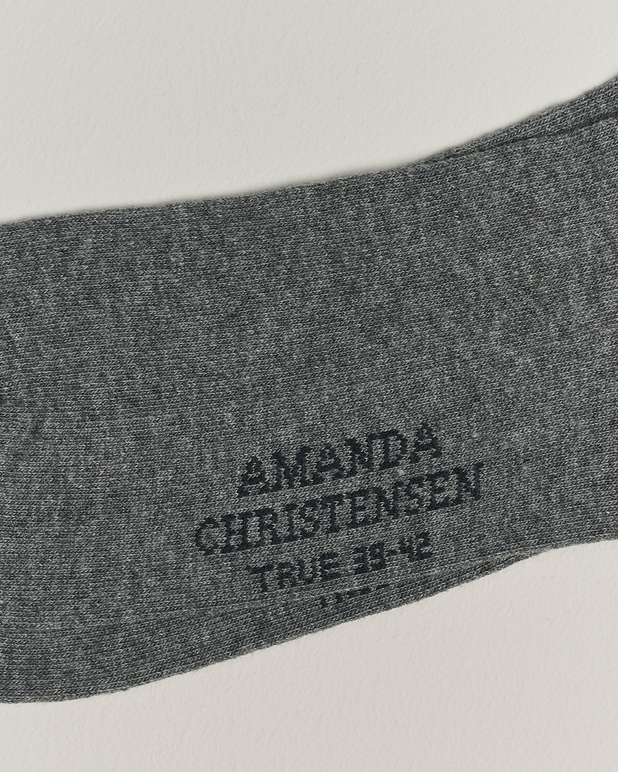 Hombres |  | Amanda Christensen | 3-Pack True Cotton Socks Grey Melange