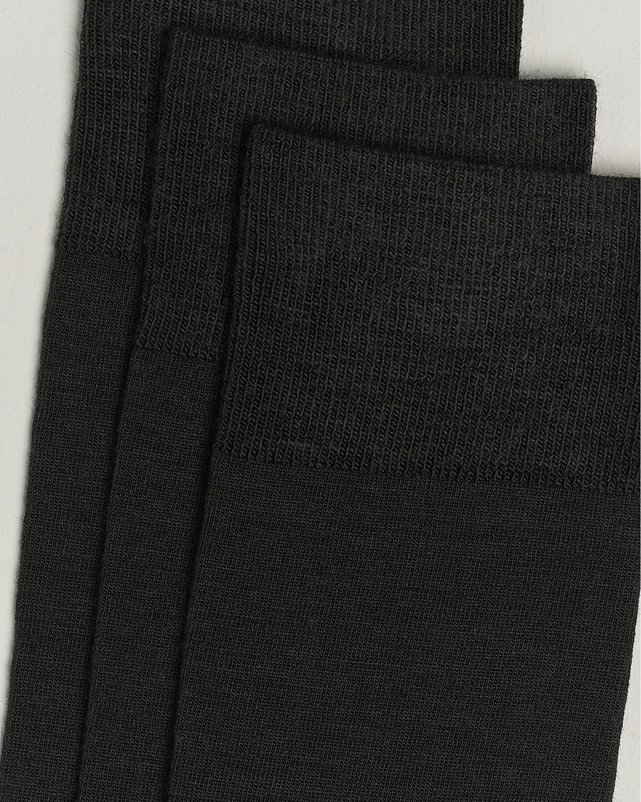 Hombres | Ropa interior y calcetines | Amanda Christensen | 3-Pack Icon Wool/Cotton Socks Dark Brown
