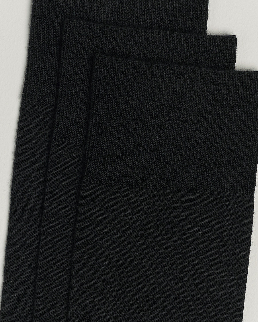 Hombres | Ropa interior y calcetines | Amanda Christensen | 3-Pack Icon Wool/Cotton Socks Black