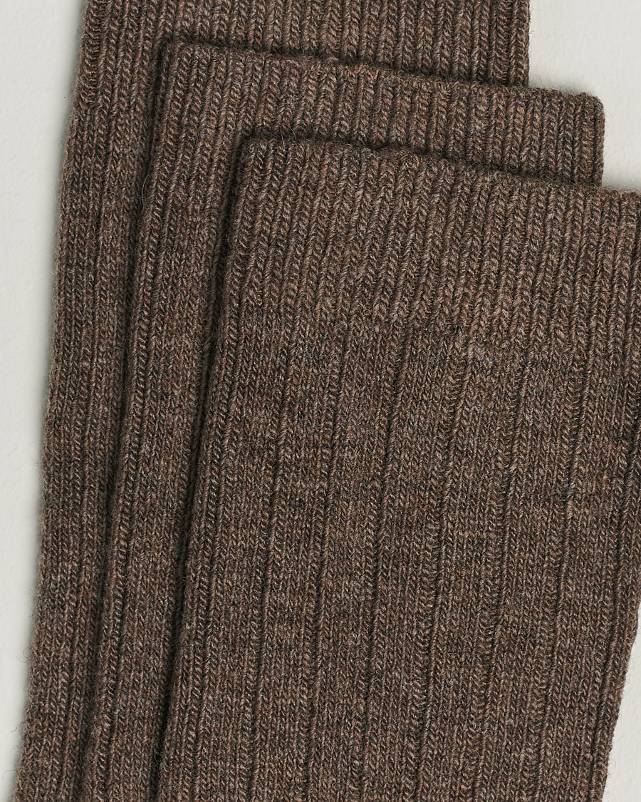 Hombres | Ropa interior y calcetines | Amanda Christensen | 3-Pack Supreme Wool/Cashmere Sock Brown Melange