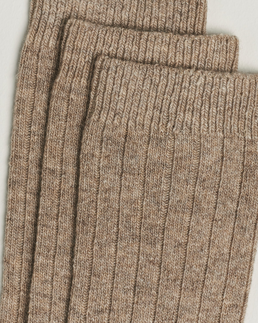 Hombres | Ropa interior y calcetines | Amanda Christensen | 3-Pack Supreme Wool/Cashmere Sock Beige Melange