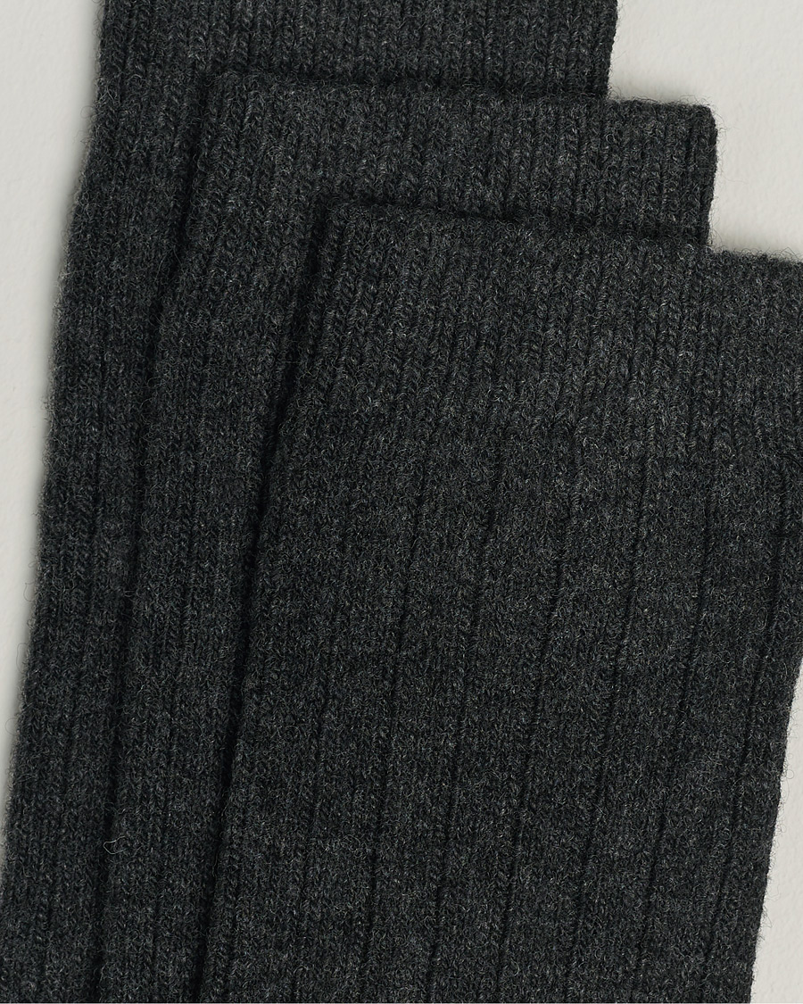 Hombres | Ropa interior y calcetines | Amanda Christensen | 3-Pack Supreme Wool/Cashmere Sock Antracite Melange