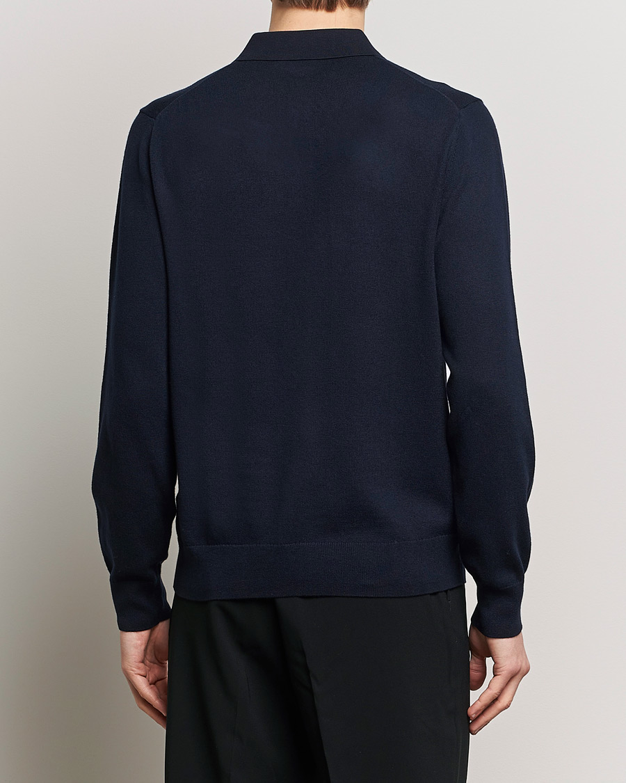 Hombres | Jerséis y prendas de punto | Filippa K | Knitted Polo Shirt Navy