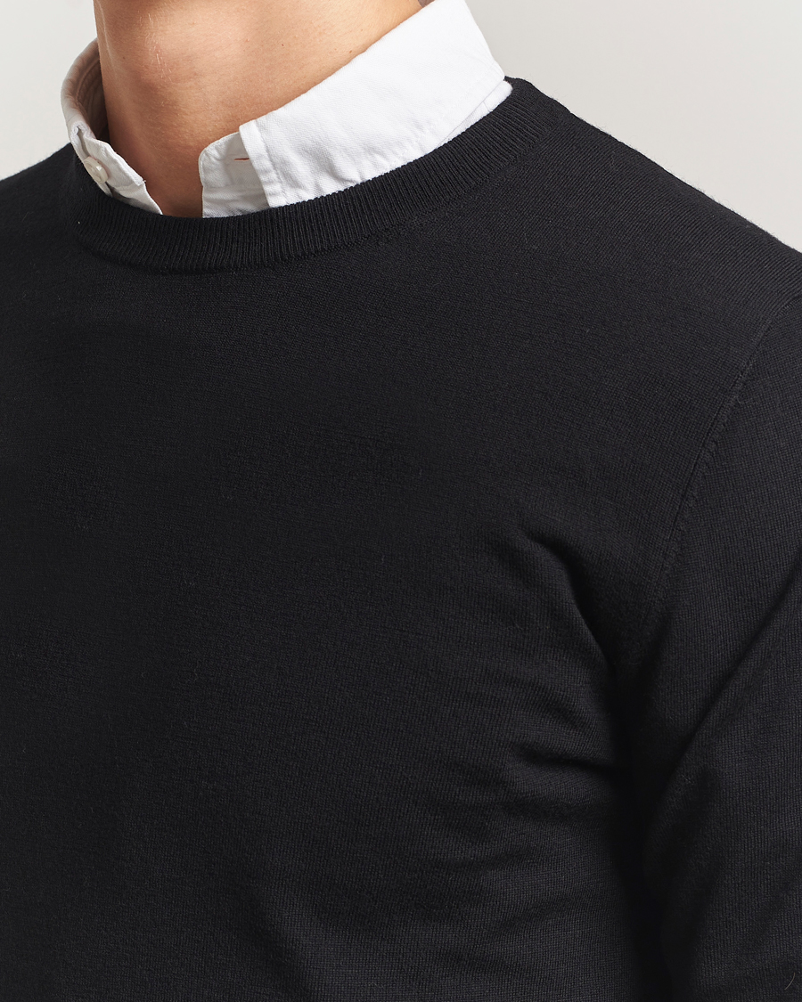 Hombres | Jerséis y prendas de punto | Filippa K | Merino Round Neck Sweater Black