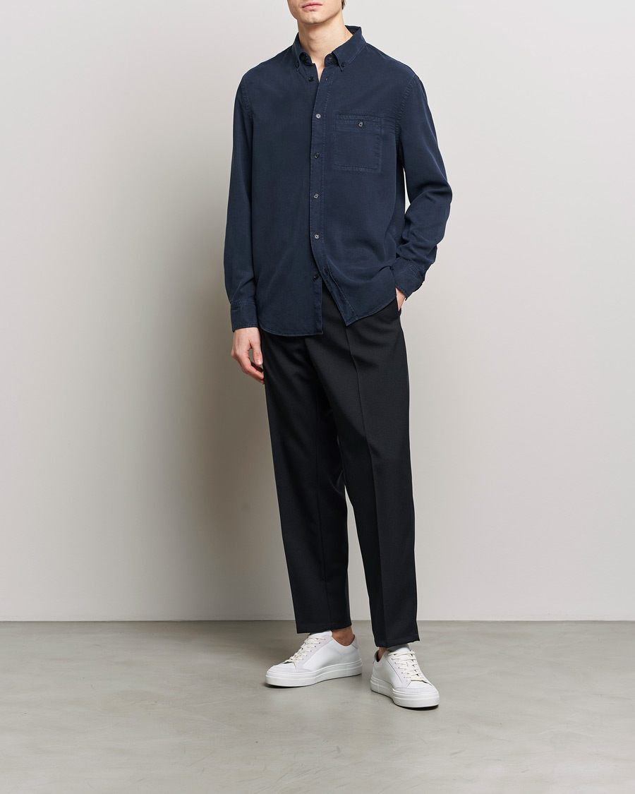 Hombres | Camisas | Filippa K | Zachary Lyocell Shirt Navy