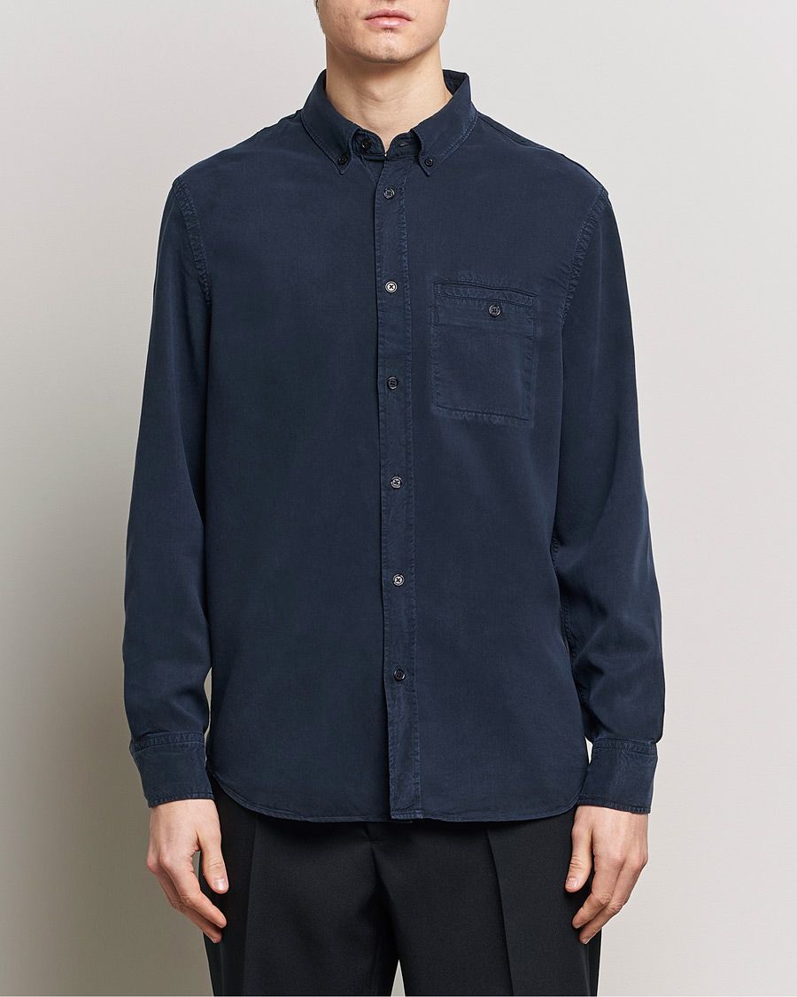Hombres | Camisas | Filippa K | Zachary Lyocell Shirt Navy