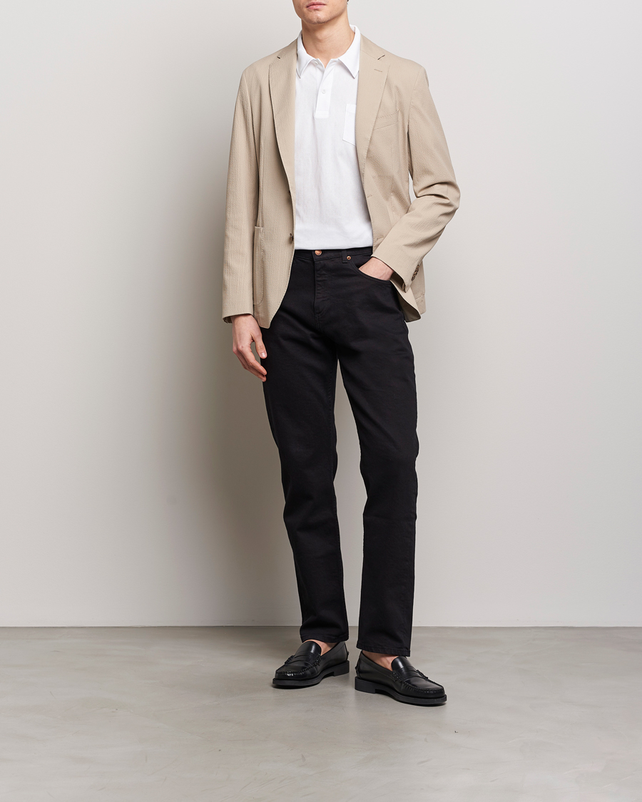 Hombres | Blazers | BOSS BLACK | Hanry Cotton Seersucker Blazer Dark Beige