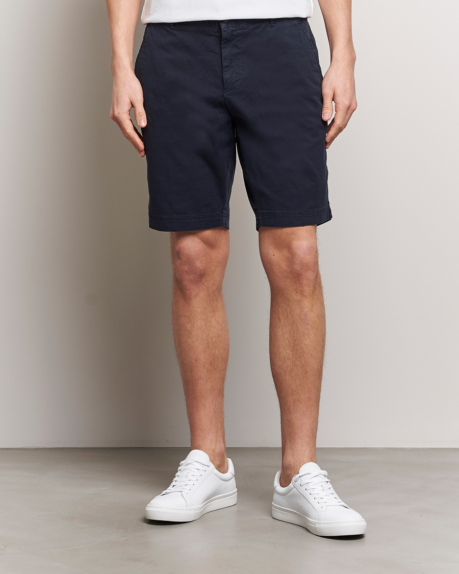 Hombres | Pantalones cortos chinos | BOSS BLACK | Slice Cotton Shorts Dark Blue