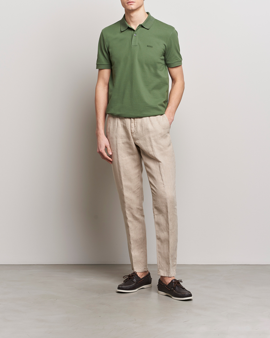Hombres | Pantalones | BOSS BLACK | Genius Slim Fit Linen Pants Dark Beige
